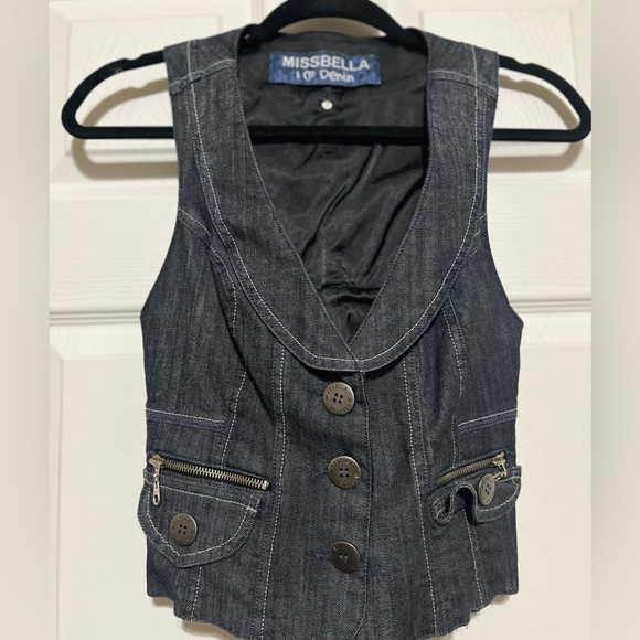 Dark Blue Denim Vest - Picture 1 of 6
